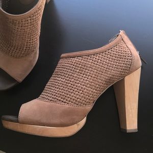 Brown leather booties